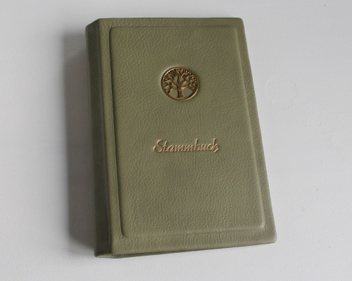 Preview: Stammbuch "Lebensbaum" aus hellgrünem Nappaleder